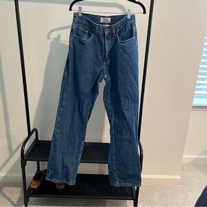 L.L. Bean Blue Jeans with Red Plaid Lining